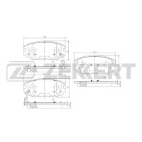 Колодки тормозные Hyundai Tucson (JM) 04-10, Sonata V (NF) 05-09; Kia Sportage 04-10 передние Zekkert BS-1780