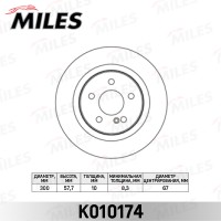 Диск тормозной MB W204 180-300 07- задний D=300 мм Miles K010174