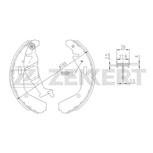 Колодки тормозные Opel Agila A 00-, Subaru Justy III (G3X) 03 задние барабанные (GS8724) Zekkert BK-4155