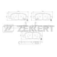 Колодки тормозные Nissan Cube (Z12) 08-, Juke (F15) 10-, Pulsar (N17) задние дисковые (GDB350) Zekkert BS-1367