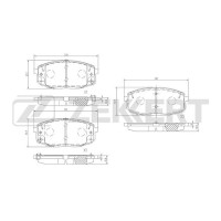 Колодки тормозные Hyundai Creta 16- передние дисковые Zekkert BS-1707