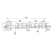 Амортизатор капота ZEKKERT GF1113 Audi A6 III / 04-, A6 Allroad I 06-