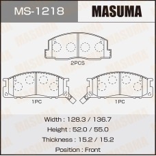 Колодки тормозные Toyota Liteace/Townace 88-, Previa 90- передние MASUMA MS-1218