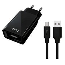 Зарядное устройство TFN USB 1 A с кабелем microUSB черное TFN-WC1U1AMICBK