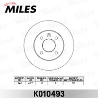 Диск тормозной Opel Astra 98-, Meriva 03-10 задний Miles K010493