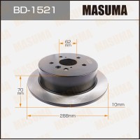 Диск тормозной MASUMA BD1521 rear HARRIER/ MCU30W[уп.2]