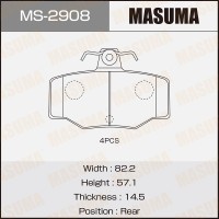 Колодки тормозные Nissan Almera (N16) 00-06, Primera (P11) 96-02 задние MASUMA MS-2908