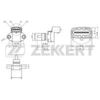 Датчик абсолютного давления (ДАД) ZEKKERT SE1049 Kia Carens II 02-, Rio 00-, Shuma II 01-