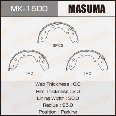 Колодки стояночного тормоза Nissan Terrano 87- Masuma MK-1500