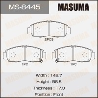 Колодки тормозные Honda Accord AWD 03-08, Legend 96-04, Stream 06-12 передние Masuma MS-8445