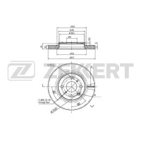 Диск тормозной Citroen C1 I, II 05-; Peugeot 107 05-, 108 14- передний вентилируемый Zekkert BS5415