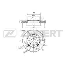 Диск тормозной Citroen C1 I, II 05-; Peugeot 107 05-, 108 14- передний вентилируемый Zekkert BS5415