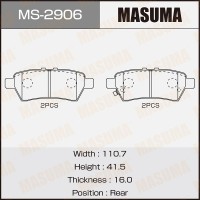 Колодки тормозные Nissan Pathfinder (R51) 05-, Navara (D40) 05- задние MASUMA MS-2906