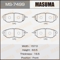 Колодки тормозные Subaru Forester 13-, Impreza 08-14, Legacy 03-14, Outback 08- передние MASUMA MS-7499