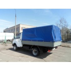 Тент кузова ГАЗ 3302 Бизнес двухсторонний, усиленный (6 скоб) синий