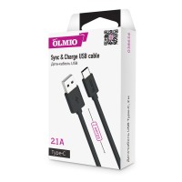 Кабель USB 2.0 USB Type-C 2 м Olmio черный 038656