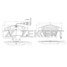 Колодки тормозные VAG Touareg 02- передние с датчиками Zekkert BS-2934