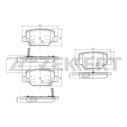 Колодки тормозные Toyota Verso (R20) 09- задние дисковые (GDB3547) Zekkert BS-2095