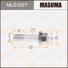 Болт амортизатора 16 x 1.5 Honda Civic (FD,FN) 07-12, CR-V (RE) 06-12 регулировочный Masuma MLS-227
