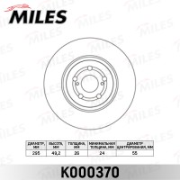 Диск тормозной Toyota Avensis 2.0-2.4 03- передний вентилируемый Miles K000370