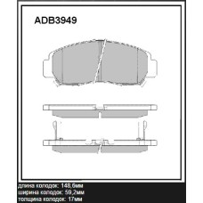Колодки тормозные Honda Civic (FD, FA) 05-, FR-V 04-, Stream 01- передние Allied Nippon ADB 3949
