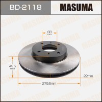 Диск тормозной MASUMA BD2118 front ALMERA/ N16, N16E[уп.2]