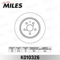 Диск тормозной Lexus GS300/GS450H 05-/IS250 06- задний Miles K010326