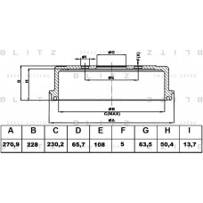 Барабан тормозной BLITZ BT0137