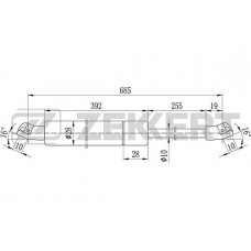 Амортизатор багажника ZEKKERT GF1023 VW Transporter IV 90-