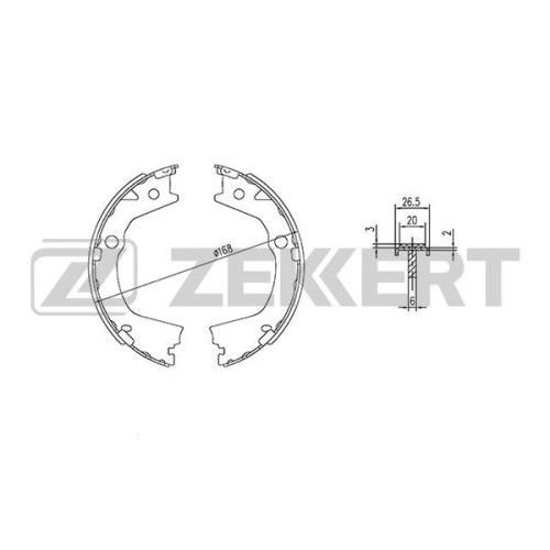 Колодки тормозные SsangYong New Actyon 10- задние барабанные Zekkert BK-4455