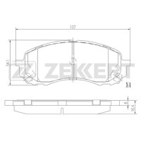 Колодки тормозные Subaru Impreza (GD, GR, GH, G3) 00- передние дисковые (GDB3469) Zekkert BS-2135
