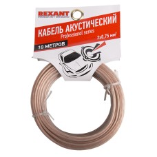 Провод акустический Rexant 2 х 0,75 мм прозрачный силикон 10 м