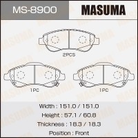 Колодки тормозные Honda CR-V 06- передние MASUMA MS8900