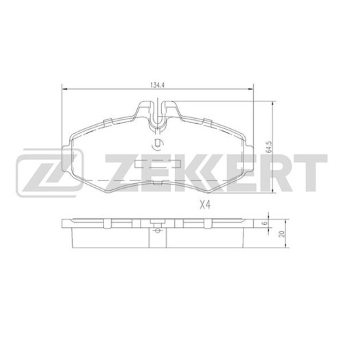 Колодки тормозные ZEKKERT BS1015 диск. передн. MB V-Class (638/2) 96-, Vito (638) 97-