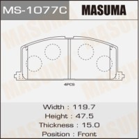 Колодки тормозные Toyota Corolla (E100) 91-02, Caldina 92-, Caldina 92-02 передние MASUMA MS-1077