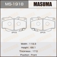 Колодки тормозные Toyota Hilux 05-12 передние MASUMA MS-1918