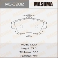 Колодки тормозные Mitsubishi Carisma (DA) 95-; Volvo S40 96- передние MASUMA MS-3902