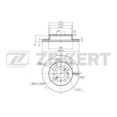 Диск тормозной Suzuki Ignis (FH) 00- передний вентилируемый 257 х 17 Zekkert BS5365