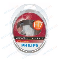 Лампа 12 В H7 55 Вт Vision Plus галогенная 2 шт. Philips 12972VP2
