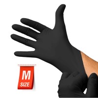 Перчатки нитриловые черные M (упаковка 100 шт.)