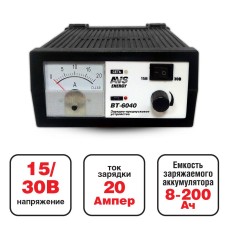 Зарядное устройство AVS 12/24 В 0-20 А BT6040