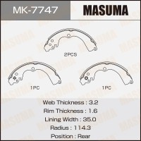 Колодки тормозные Subaru Forester (SF, SG) 97-, Impreza 92-, Legacy 89- барабанные Masuma MK-7747