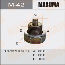 Болт слива масла 3/8 Nissan с магнитом MASUMA M-42