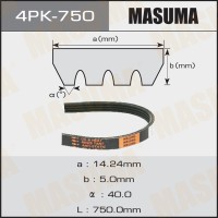 Ремень ручейковый MASUMA 4PK750
