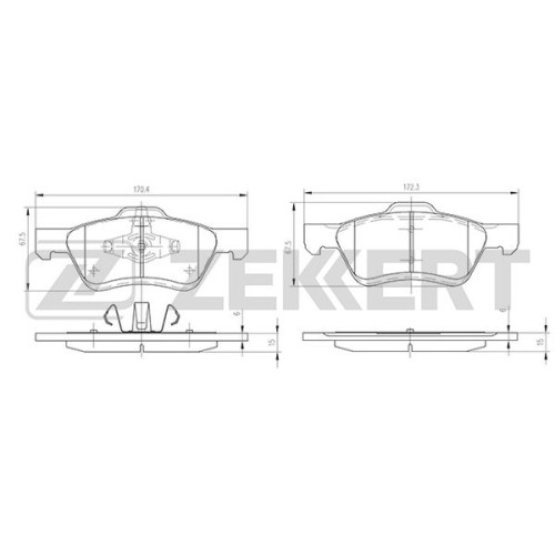 Колодки тормозные Ford Maverick III 04-; Mazda Tribute (EP) передние дисковые (GDB1752) Zekkert BS-1003