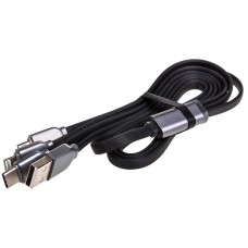 Кабель USB 3 в 1 microUSB, Lightning, Type-C 3.0 А 1 м черный в коробке Skyway S09604001