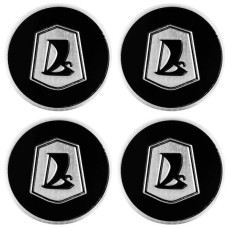 Эмблема на диски/колпаки D=5,7 см черные/алюминий Lada 4 шт. Skyway