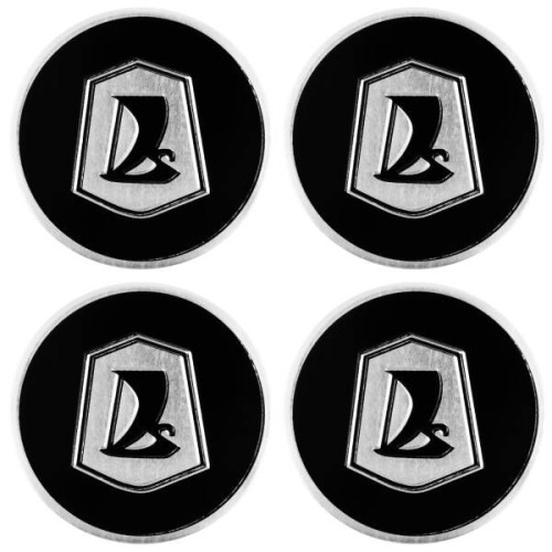 Эмблема на диски/колпаки D=5,7 см черные/алюминий Lada 4 шт. Skyway