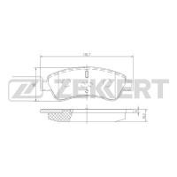 Колодки тормозные Citroen C2 03-, C3 I, II 02-, C4 02-, Peugeot передние дисковые (GDB1463) Zekkert BS-1433