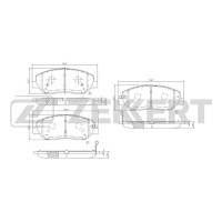 Колодки тормозные Hyundai Santa Fe I-III 05-; Kia Sorento дисковые передние (GDB3418) Zekkert BS-1777